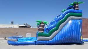 blue inflatable water slide