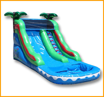 14' Inflatable Tropical Island Water Slide