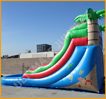 14' Inflatable Tropical Water Slide