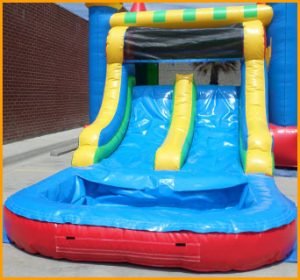 Inflatable Multicolor Wet/Dry Double Slide Combo