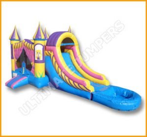 Inflatable Wet/Dry Princess Bouncer and Slide Combo