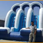 16′ Back Load Triple Lane Water Slide W035