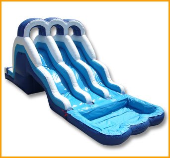16′ Back Load Triple Lane Water Slide W035