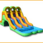 18′ Back Load Triple Lane Wet and Dry Slide W034