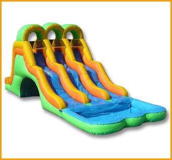 18′ Back Load Triple Lane Wet and Dry Slide W034