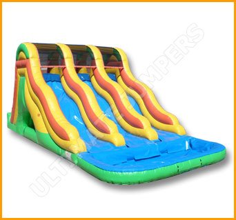 18′ Triple Lane Wet and Dry Water Slide W095
