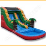 Inflatable 14′ Tropical Water Slide W093