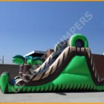 Inflatable 16′ Double Lane Tropical Slide S059