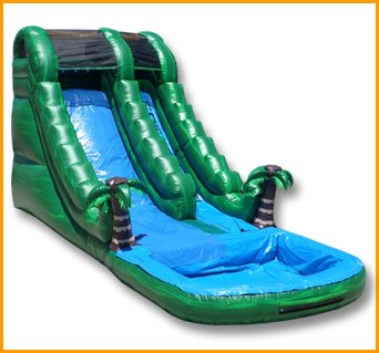 Inflatable 16′ Green Marble Water Slide W073