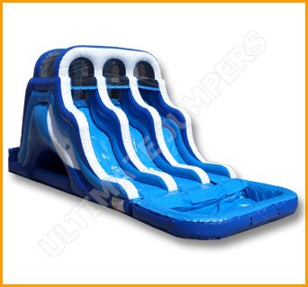 Inflatable 16′ Triple Lane Wet and Dry Water Slide W096