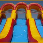 Inflatable 18′ Back Load Triple Lane Slide S038