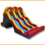 Inflatable 18′ Back Load Triple Lane Slide S038