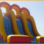 Inflatable 18′ Back Load Triple Lane Slide S038