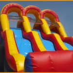 Inflatable 18′ Back Load Triple Lane Slide S038