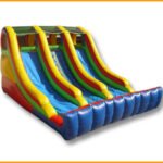 Inflatable 18′ Double Climber Slide S046