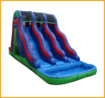 Inflatable 18′ Triple Lane Wet and Dry Water Slide W107