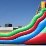 Inflatable 21′ Module Double Lane Curvy Water Slide W113