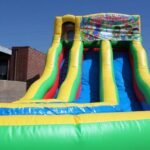 Inflatable 21′ Module Double Lane Curvy Water Slide W113