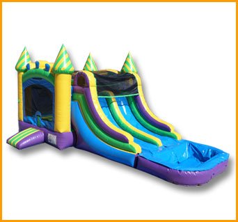 Inflatable 3 in 1 Wet/Dry Double Slide Combo C098