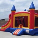 Inflatable Double Lane Wet Dry Castle Combo C128