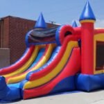 Inflatable Double Lane Wet Dry Castle Combo C128