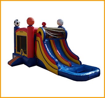 Inflatable Double Lane Wet Dry Sports Combo C124