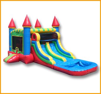 Inflatable Multicolor Wet/Dry Double Slide Combo C090