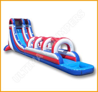 Inflatable Patriotic Splish Splash Water Slide W098