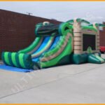 Inflatable Tropical Wet Dry Double Slide Combo C118