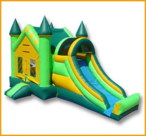 3 in 1 Green Inflatable Castle Combo