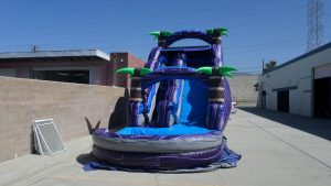 purple inflatable water slide