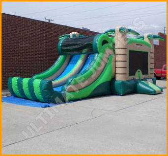 Inflatable Tropical Wet/Dry Double Slide Combo